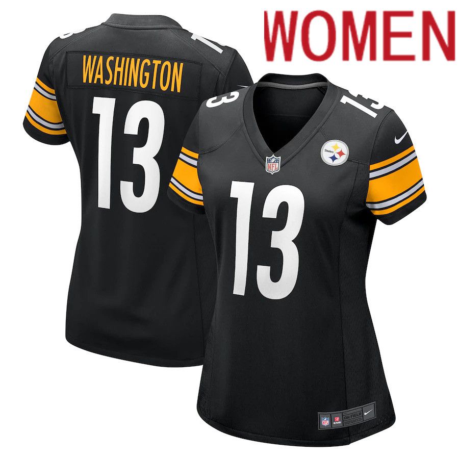 Women Pittsburgh Steelers #13 James Washington Nike Black Game NFL Jersey